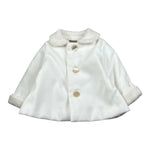 La Stupenderia Cappotto tinta unita con Colletto Bianco per Neonata TBGB00 BIANCO LA STUPENDERIA 