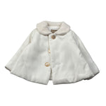 La Stupenderia Cappotto tinta unita con Colletto Panna per Neonata TBGB00X PANNA LA STUPENDERIA 