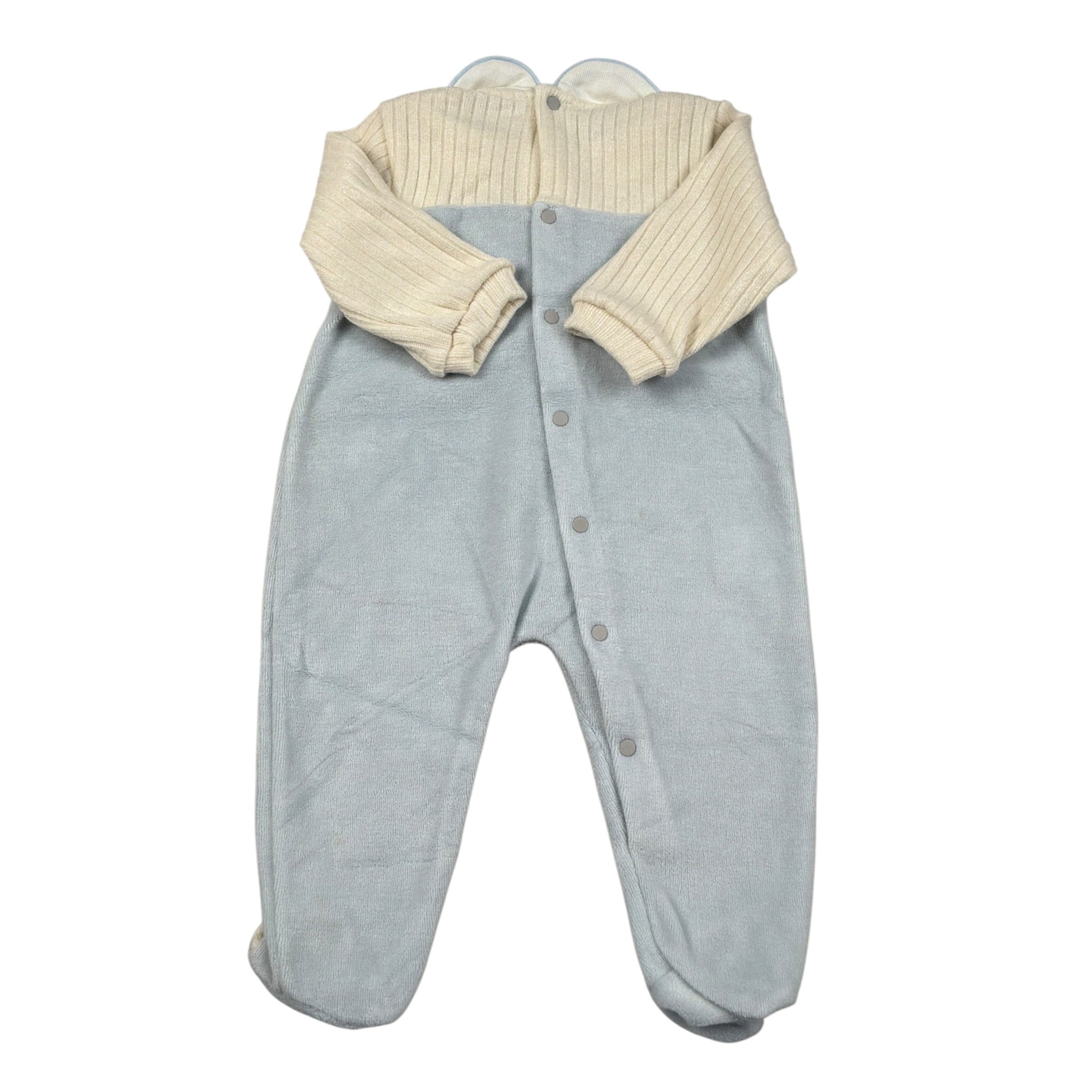 La Stupenderia Tutina Manica Lunga tinta unita In Ciniglia Azzurro per Neonato TBTT57 AZZURRO LA STUPENDERIA 