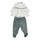 Lalalu' Completo 2Pz Bicolore Maglia-Ghettina Bianco/Verde per Neonata CPL13Q BIANCO/VERDE LALALU' 