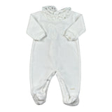 Lalalu' Tutina tinta unita con Ricami Bianco per Neonata TCL7Q BIANCO LALALU' 