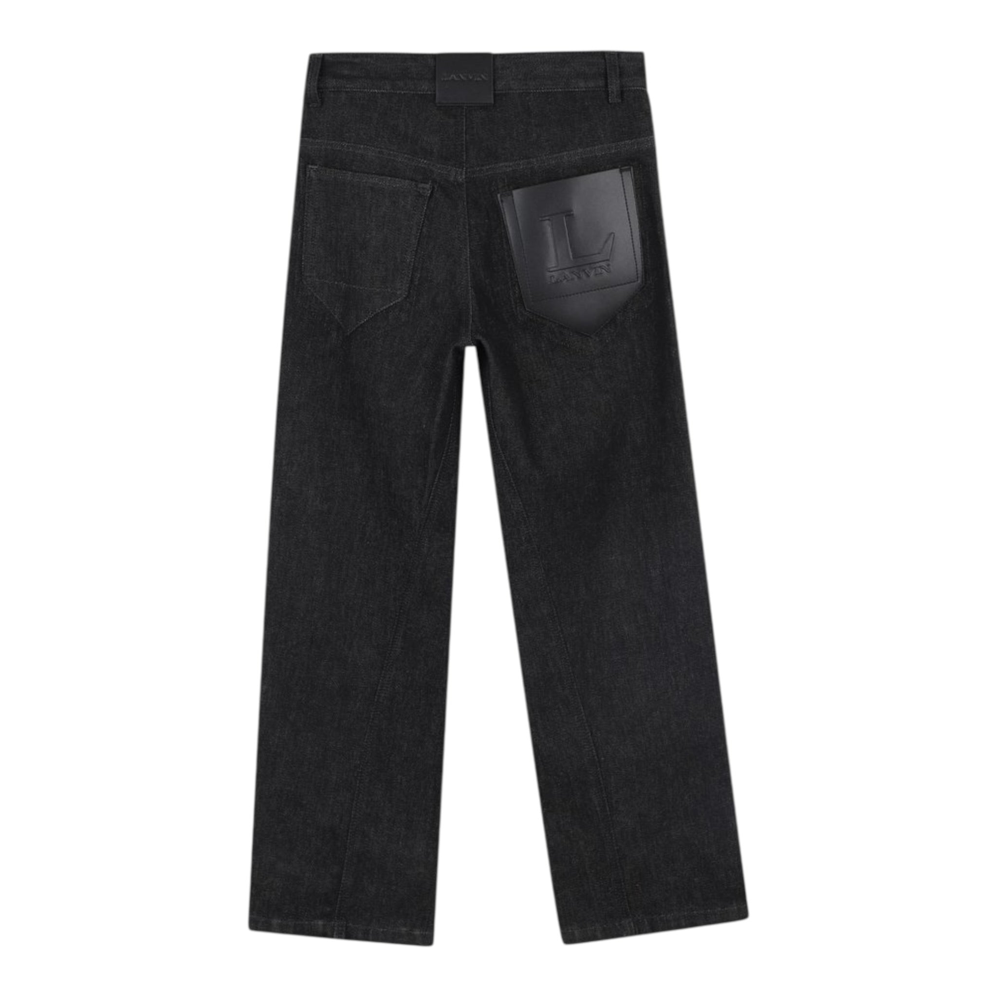 Lanvin Jeans tinta unita con Girovita Regolabile Nero per Bambina N30320 NERO LANVIN 