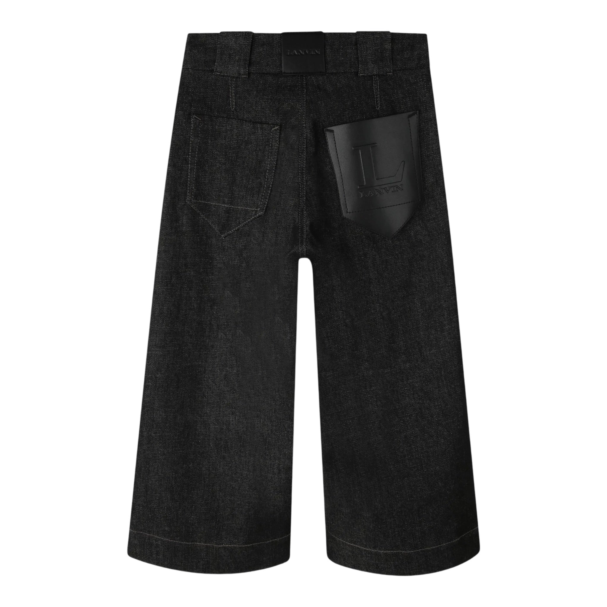 Lanvin Jeans tinta unita Modello Palazzo Nero per Bambina N30325 NERO LANVIN 