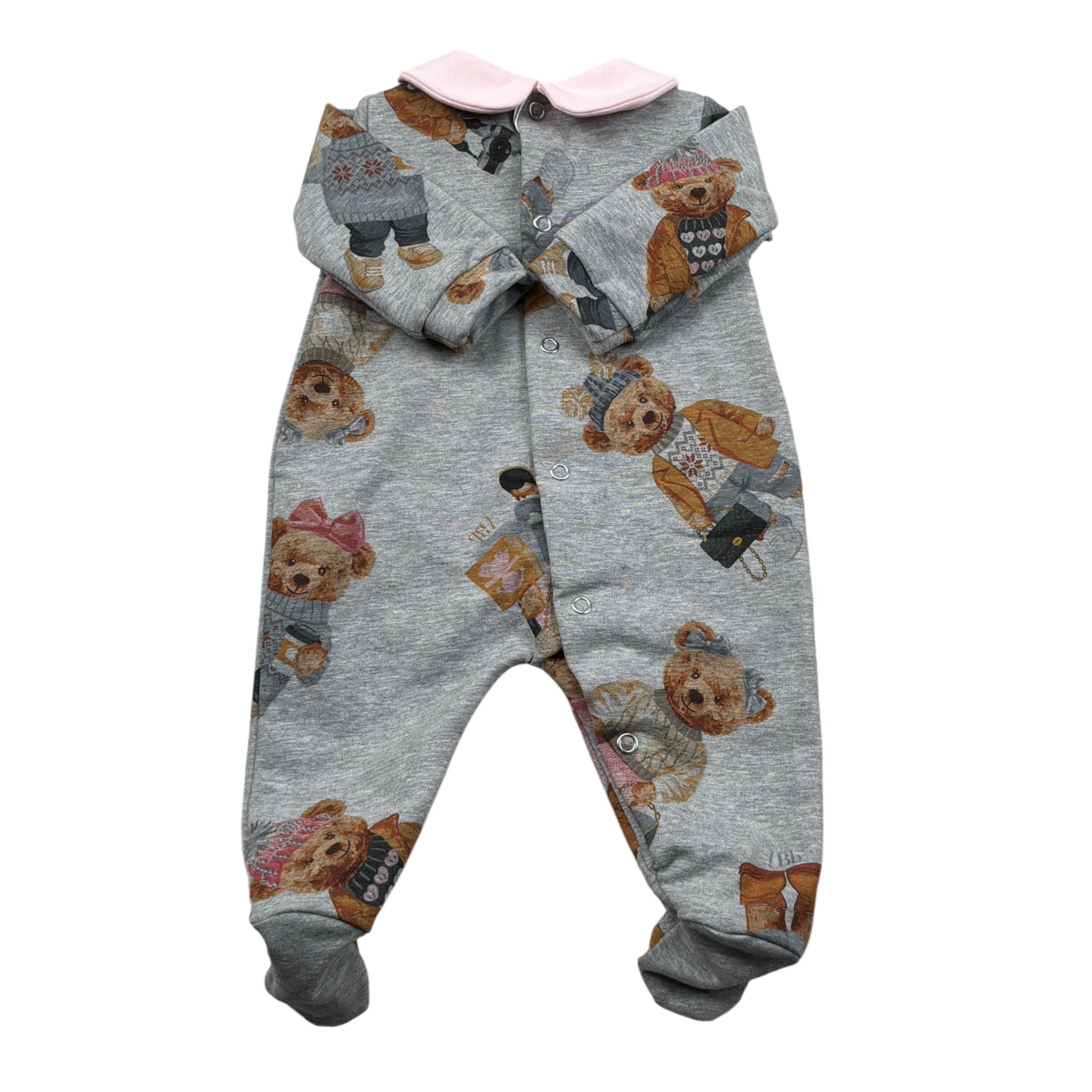 Le Bebe Tutina Manica Lunga Tint Unita Grigio per Neonata LBG4987 GRIGIO LE BEBE 