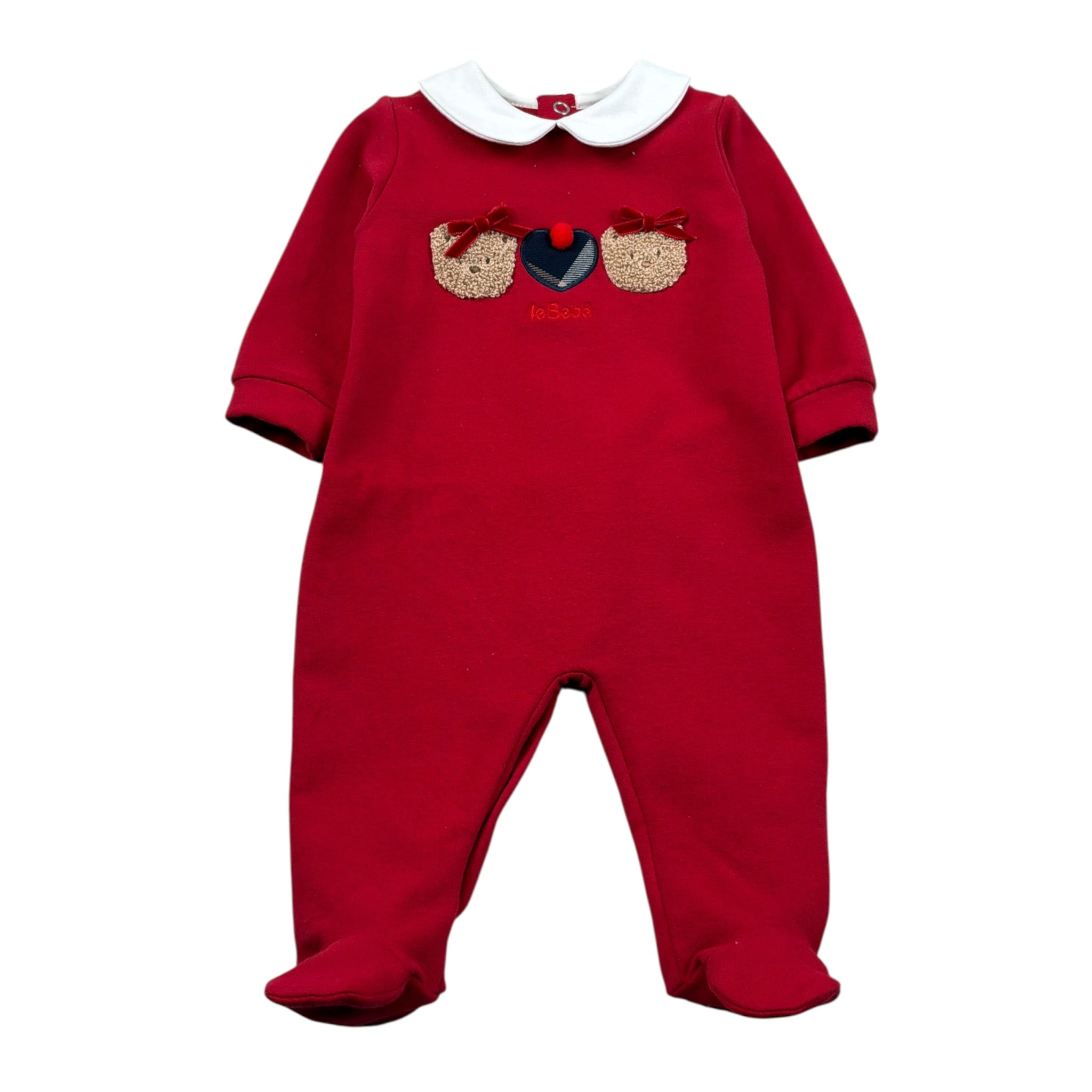 Le Bebe Tutina Manica Lunga Tint Unita Rosso per Neonata LBG5410 ROSSO LE BEBE 