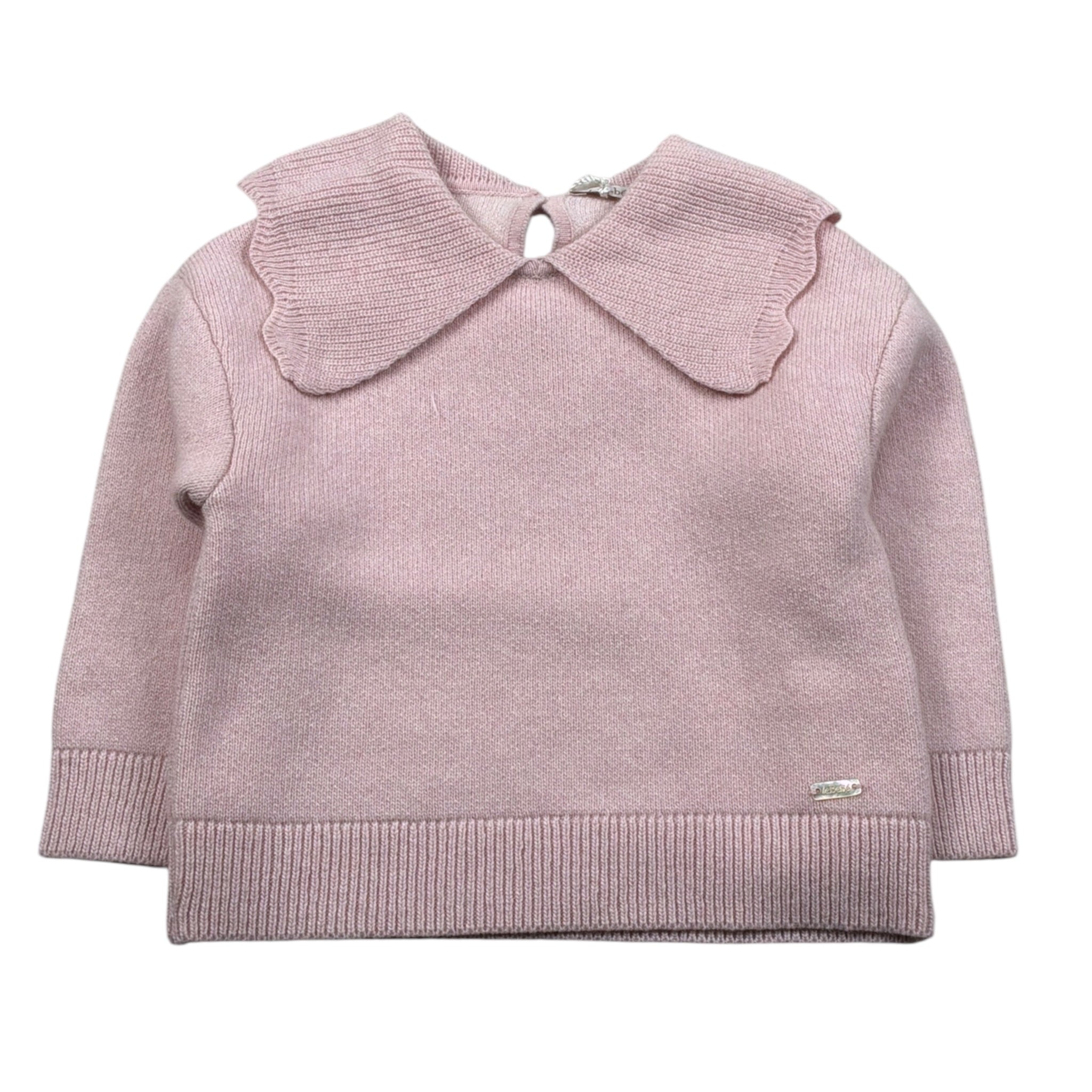 Le Bebe Maglia tinta unita con Colletto Rosa per Neonata LBG5499 ROSA LE BEBE 