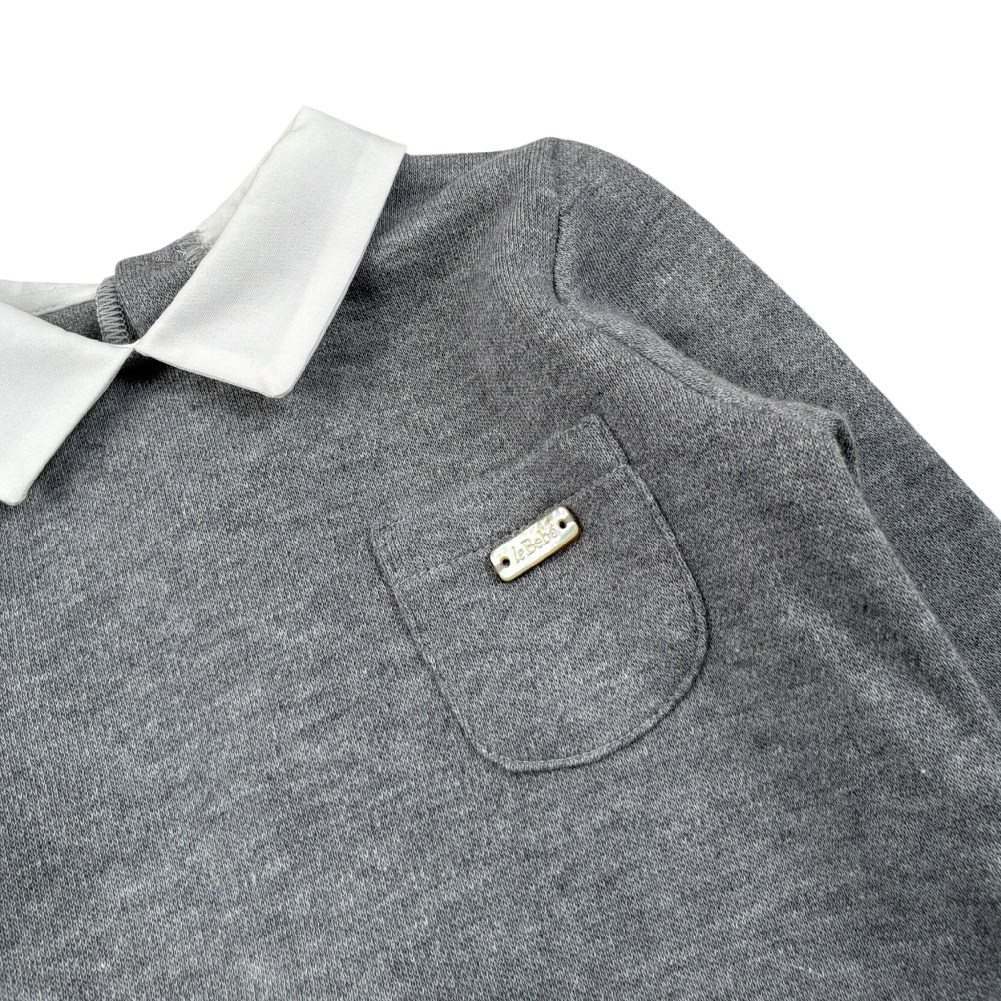 Le Bebe' Maglia tinta unita con Colletto Grigio per Neonato LBB4662 GRIGIO LE BEBE' 