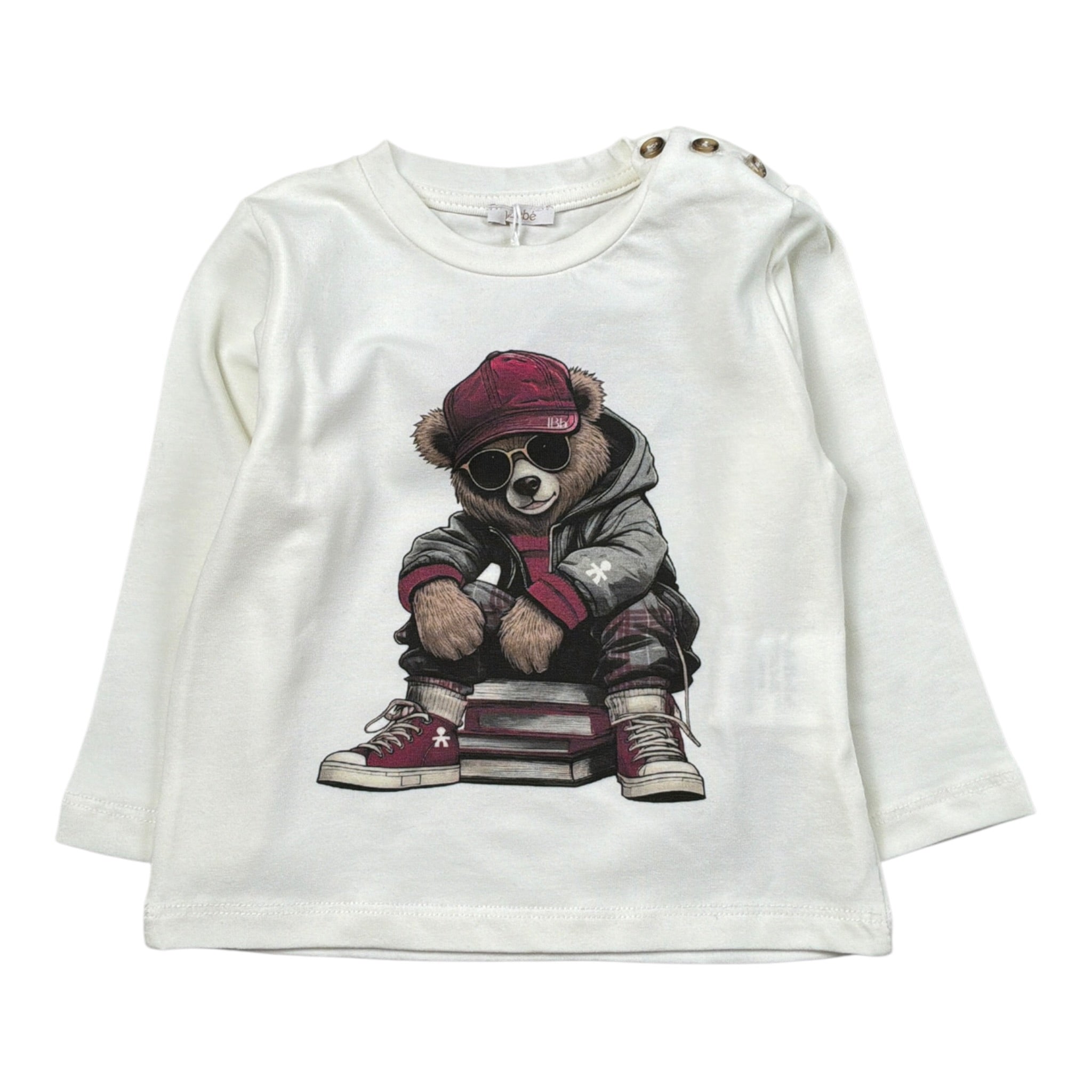 Le Bebe' Shirt Girocollo tinta unita con Stampa Panna per Neonato LBB5156 PANNA LE BEBE' 