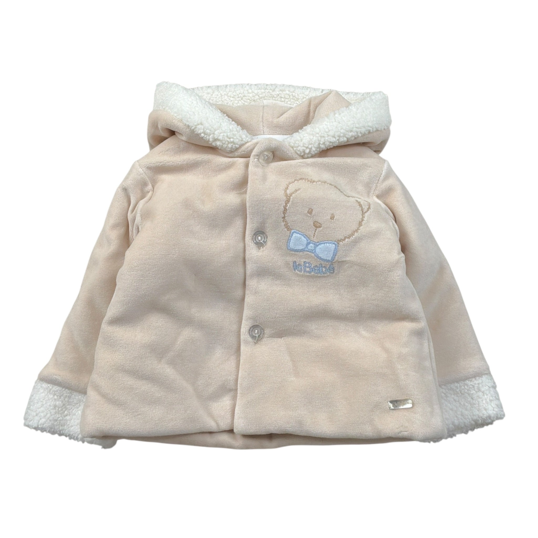 Le Bebe' Cappotto tinta unita con Cappuccio E Bottoni Beige per Neonato LBB5602 BEIGE LE BEBE' 