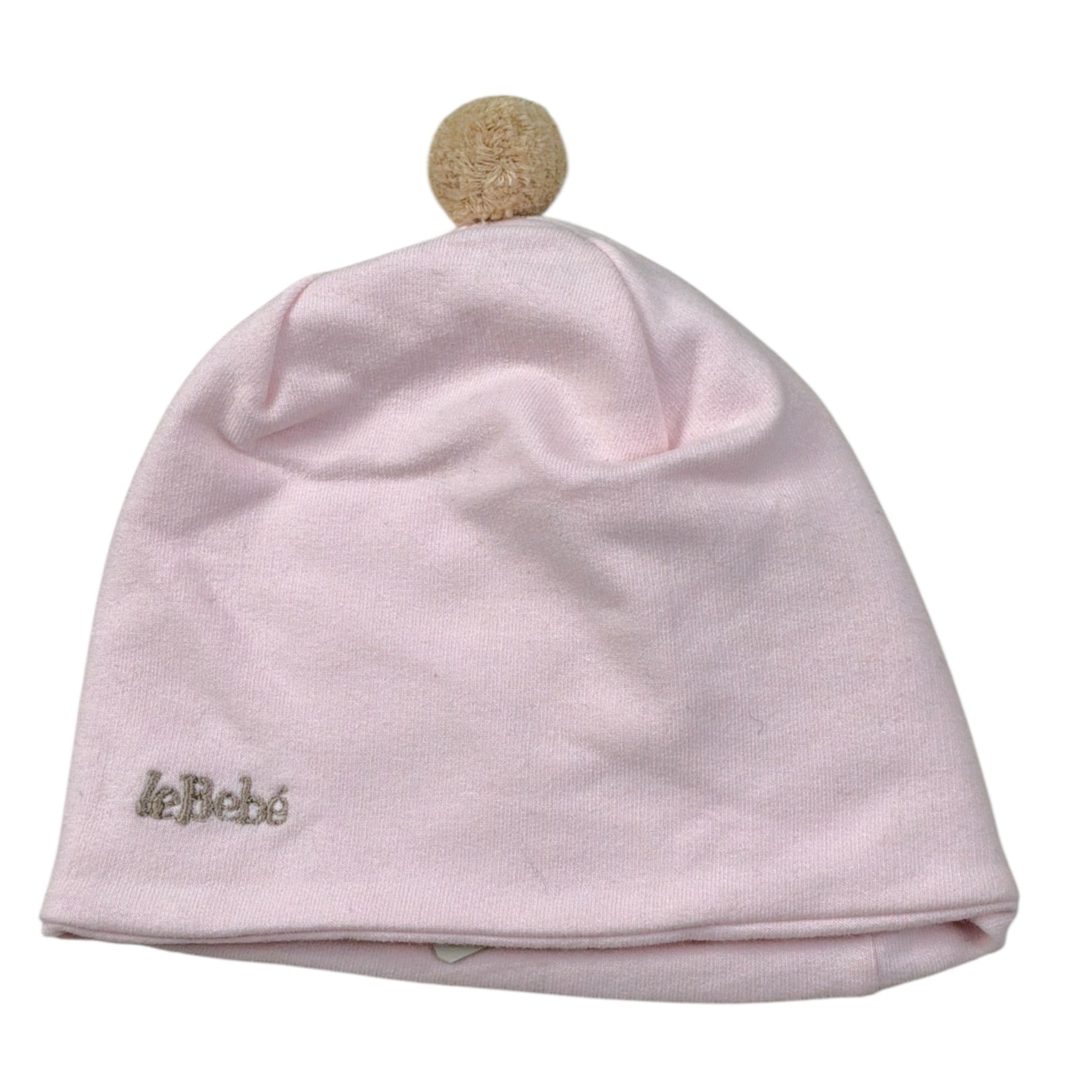 Le Bebe' Cappello tinta unita con Stampa Rosa per Neonata LBG3006 ROSA LE BEBE' 