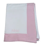Le Bebe' Coperta Bicolore con Stampa Bianco/Rosa per Neonata LBG6007 BIANCO/ROSA LE BEBE' 