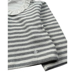 Le Bebe' Maglia Fantasia A Righe con Colletto Bianco/Grigio per Neonata LBG6071 BIANCO/GRIGIO LE BEBE' 