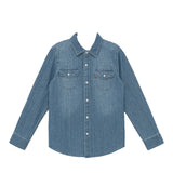 Levi'S Camicia In Denim tinta unita Blu per Bambino 6EM335J BLU LEVI'S 