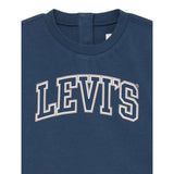 Levi'S Shirt Girocollo tinta unita con Logo Blu per Neonato 6EP410 BLU LEVI'S 