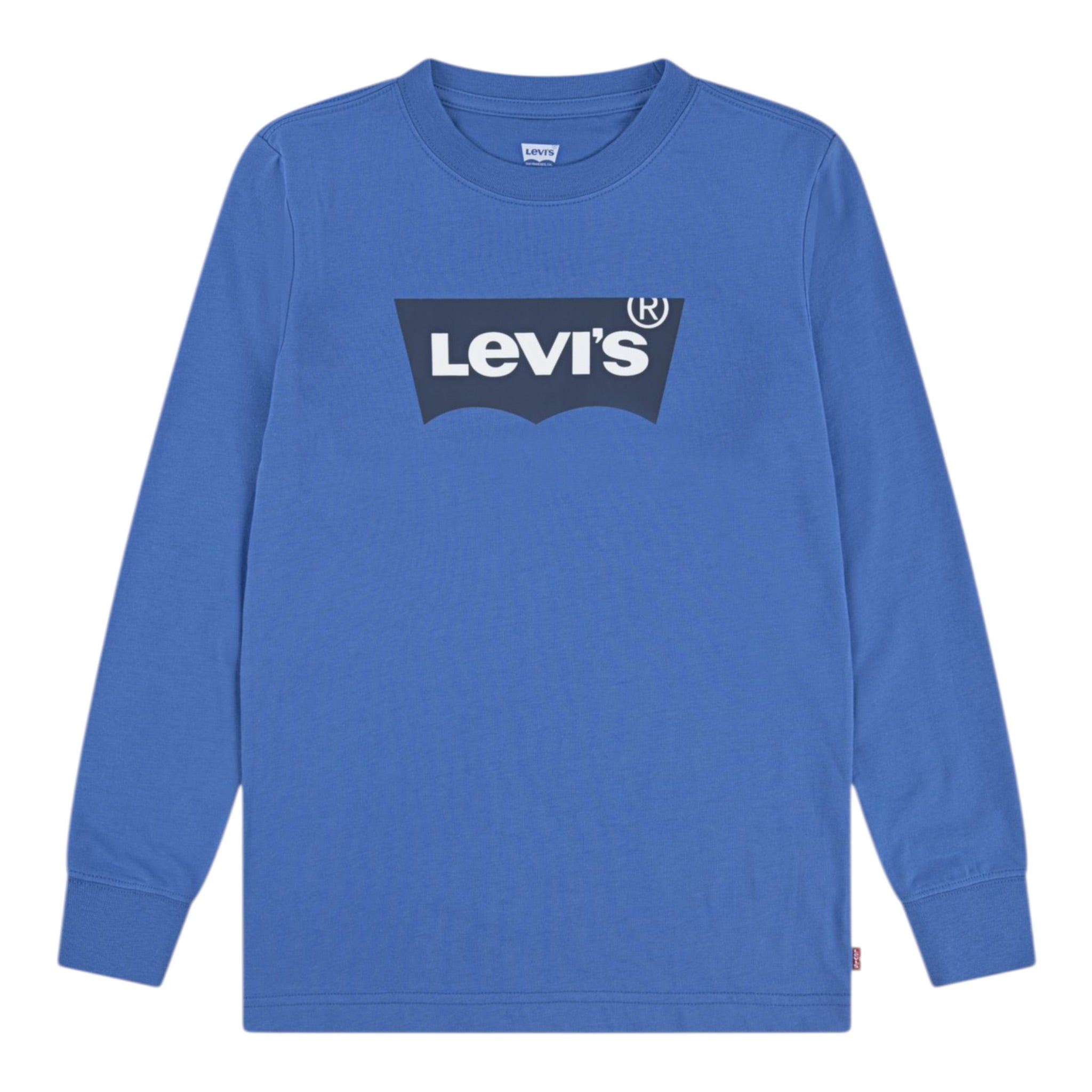 Levi'S Shirt Girocollo tinta unita con Logo Blu per Bambino 8E864K BLU LEVI'S 
