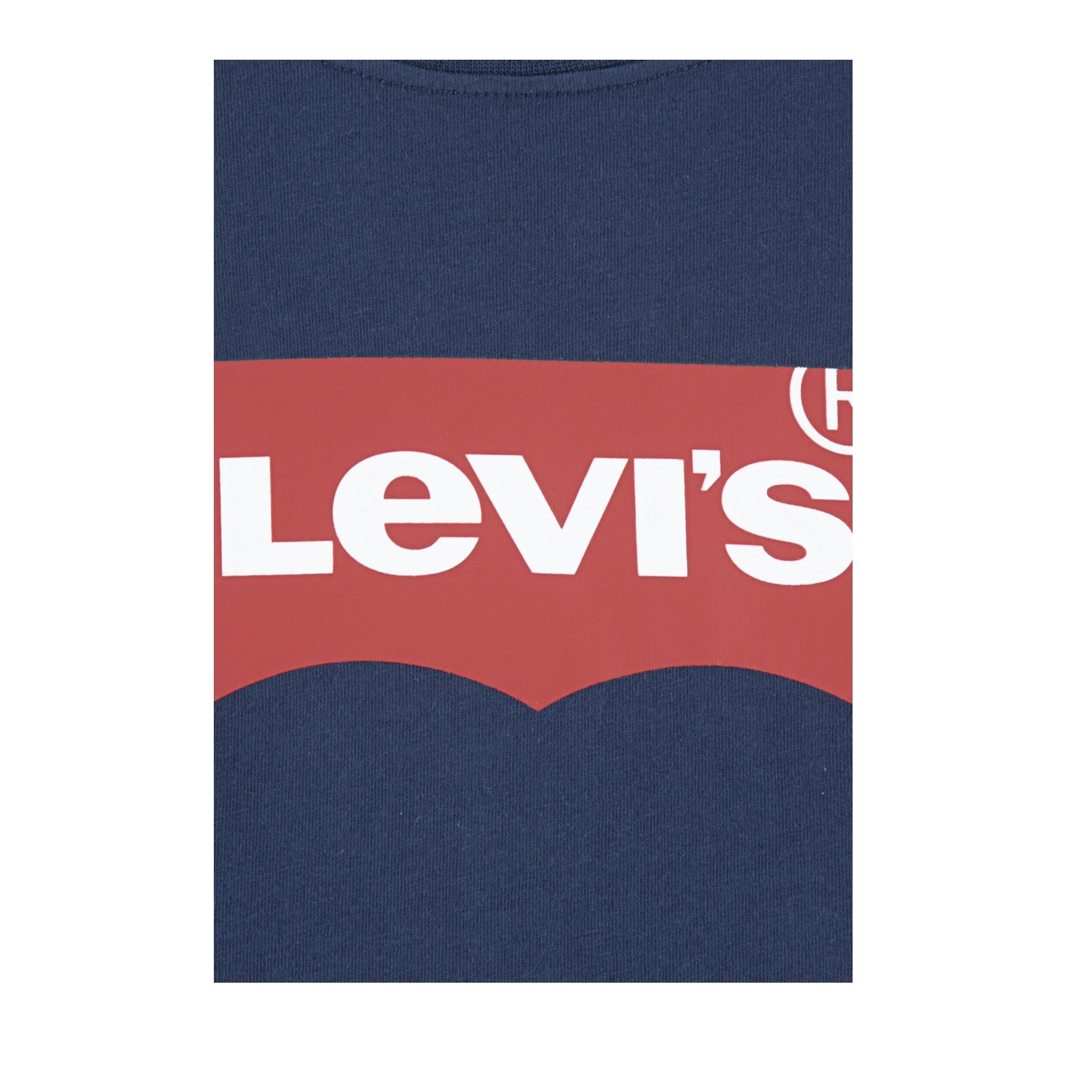Levi'S Shirt Girocollo tinta unita con Logo Blu per Bambino 9E8646 BLU LEVI'S 