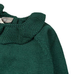 Little Bear Maglia tinta unita con Colletto Verde per Neonata 7157 VERDE LITTLE BEAR 
