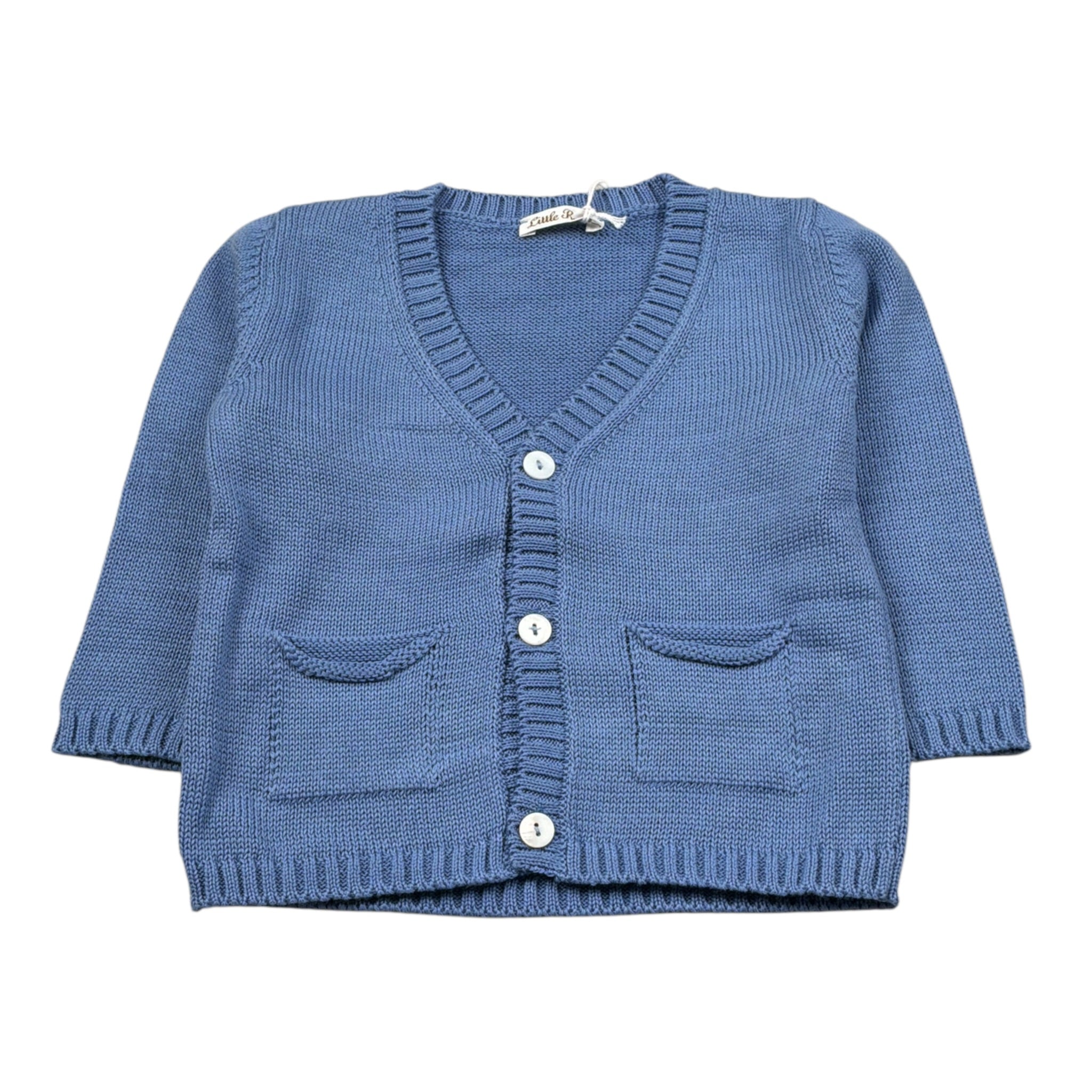 Little Bear Cardigan tinta unita Blu per Neonato 9178 BLU LITTLE BEAR 