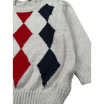 Little Bear Maglia Girocolo tinta unita con Rombi Grigio per Bambino 9305J GRIGIO LITTLE BEAR 
