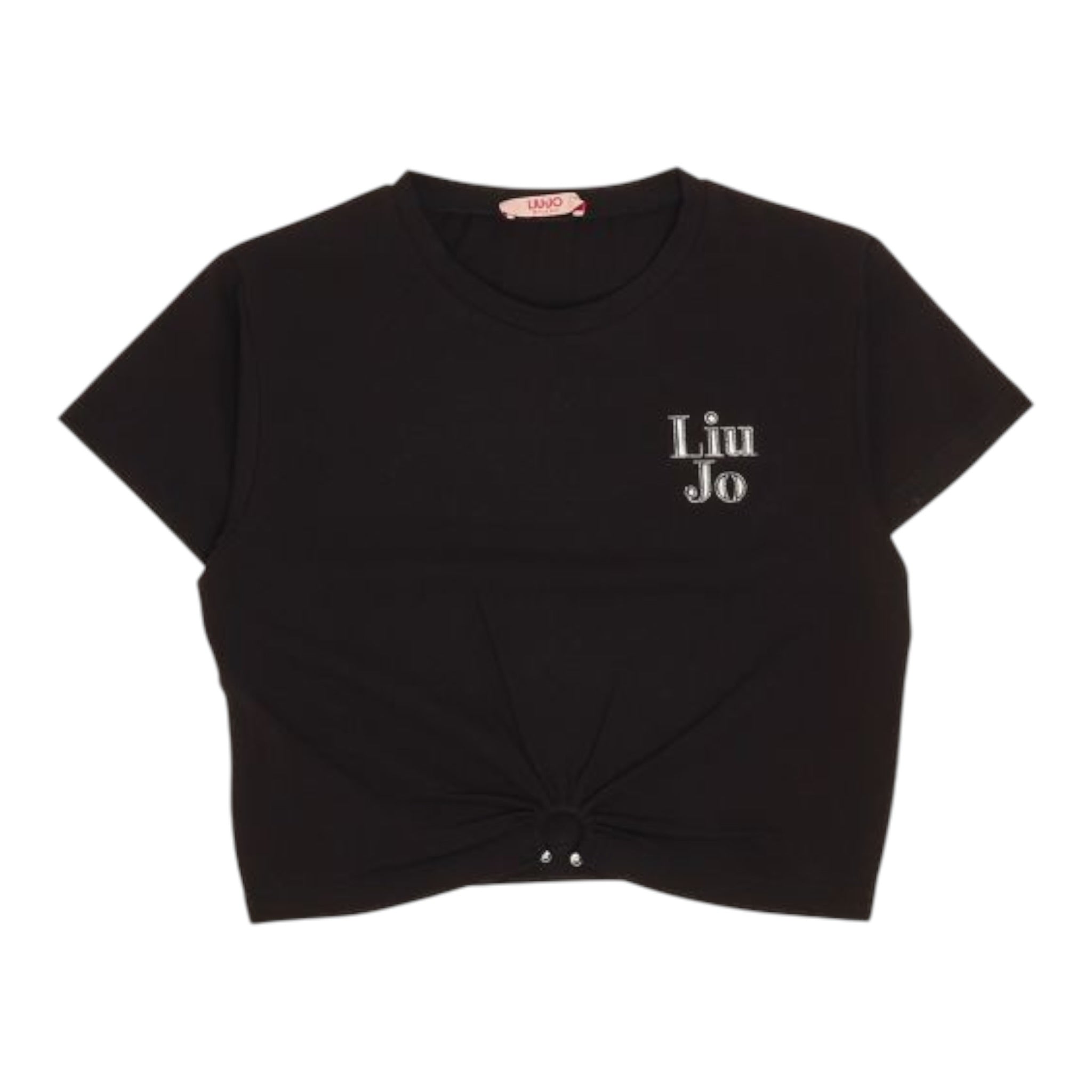 Liu Jo T-Shirt tinta unita con Stampa Nero per Bambina GA5158 NERO LIU JO 