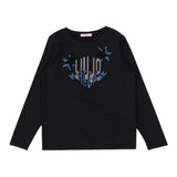 Liu Jo Shirt tinta unita con Brillantini Nero per Bambina GF4237 NERO LIU JO 
