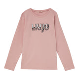 Liu Jo Shirt Girocollo tinta unita con Stampa Rosa per Bambina GF5008XX ROSA LIU JO 