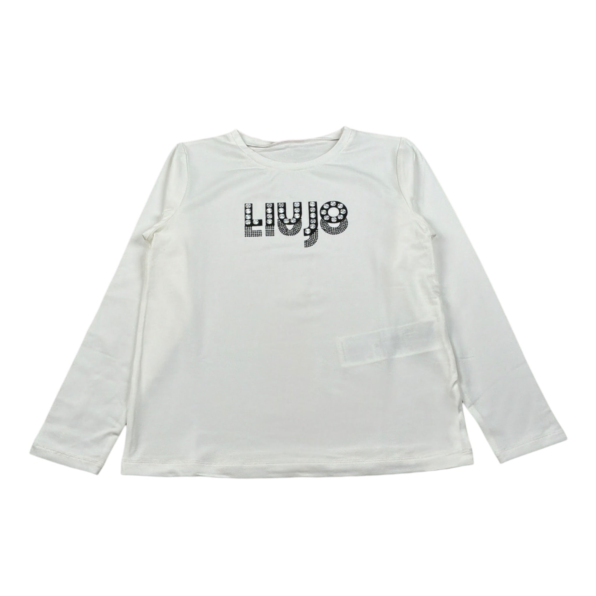 Liu Jo Shirt Girocollo tinta unita con Stampa Bianco per Bambina GF5008XXX BIANCO LIU JO 