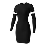 Liu Jo Abito Mezza Manica tinta unita con Manicotti Nero per Bambina GF5028XX NERO LIU JO 