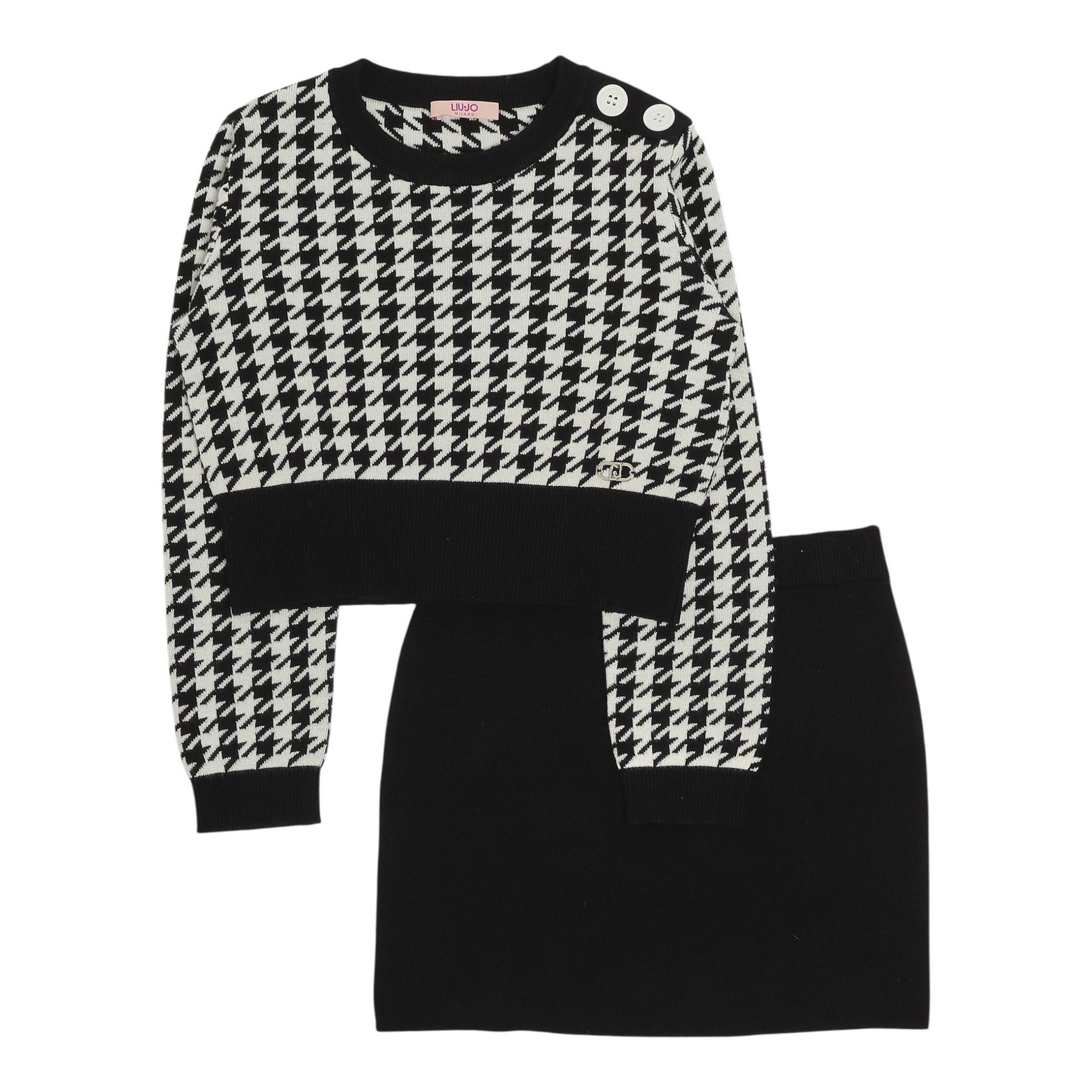 Liu Jo Completo 2 Pezzi Maglia-Gonna Bianco/Nero per Bambina GF5032XXXXX BIANCO/NERO LIU JO 