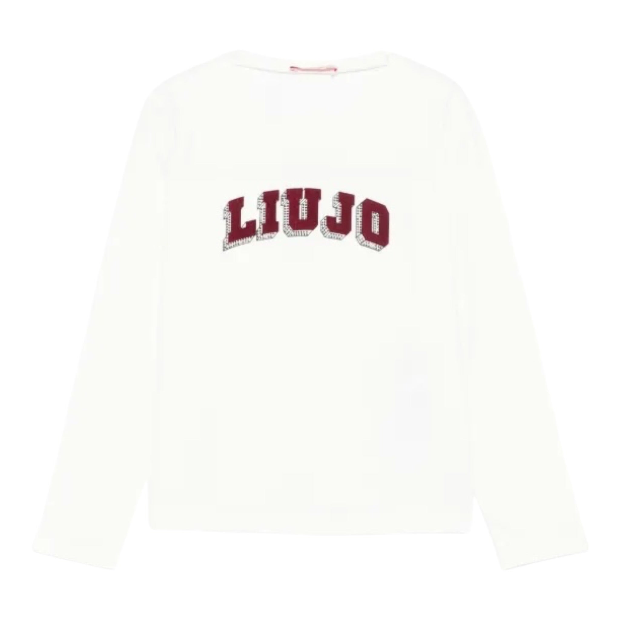Liu Jo Shirt Girocollo tinta unita con Logo Bianco per Bambina GF5043XX BIANCO LIU JO 
