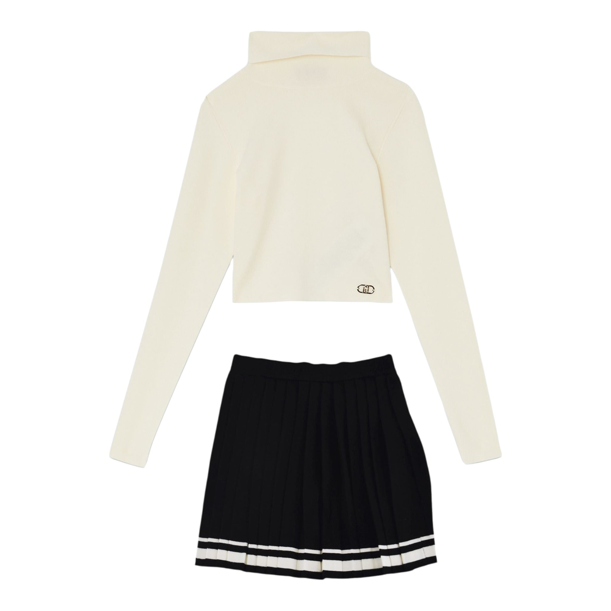Liu Jo Completo 2Pz Maglia-Gonna Panna/Nero per Bambina GF5063X PANNA/NERO LIU JO 