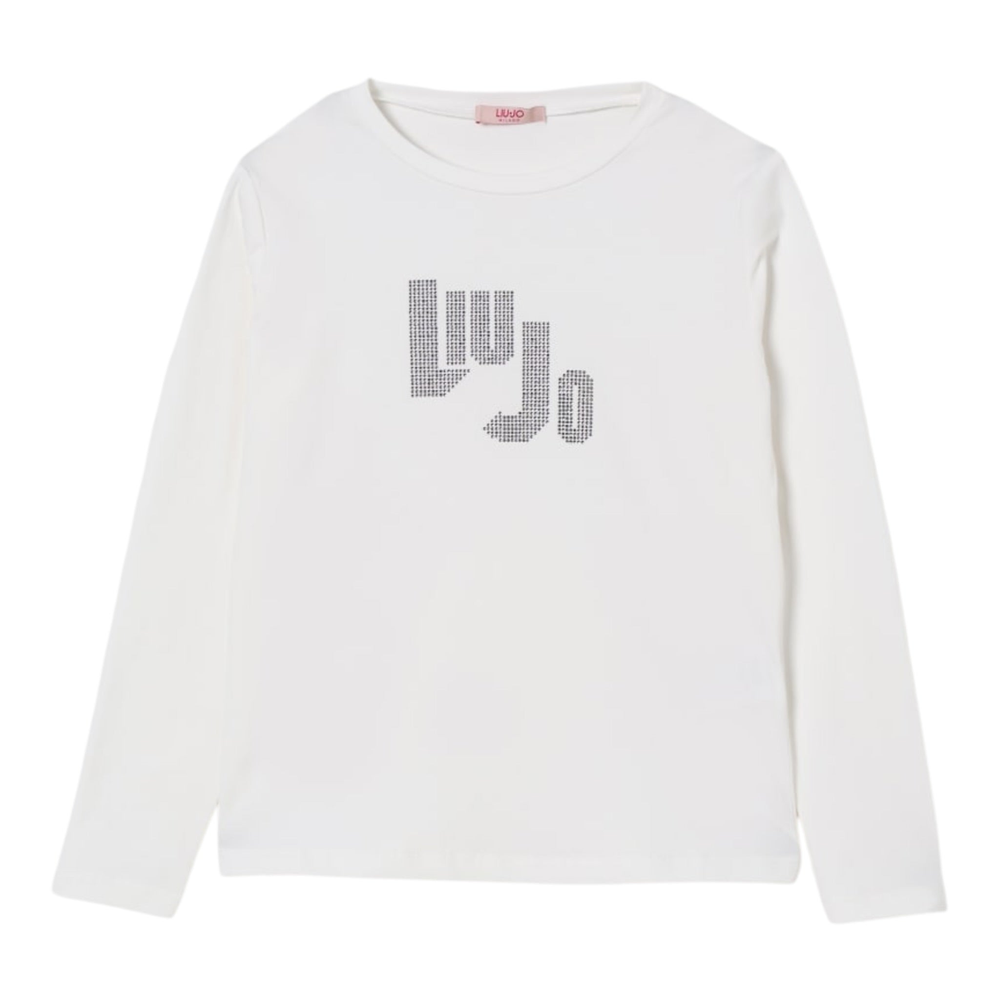 Liu Jo Shirt Girocollo tinta unita con Brillantini Bianco per Bambina GF5080X BIANCO LIU JO 