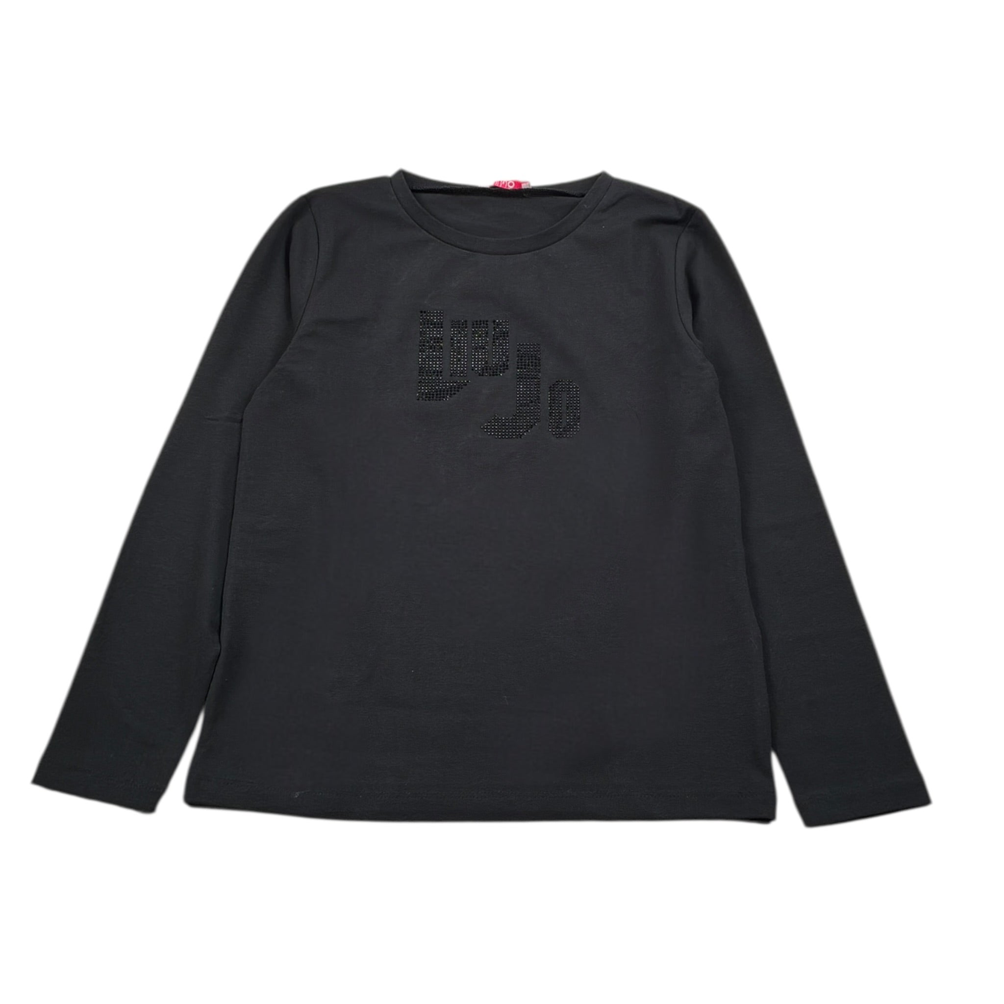 Liu Jo Shirt Girocollo tinta unita con Brillantini Nero per Bambina GF5080X NERO LIU JO 