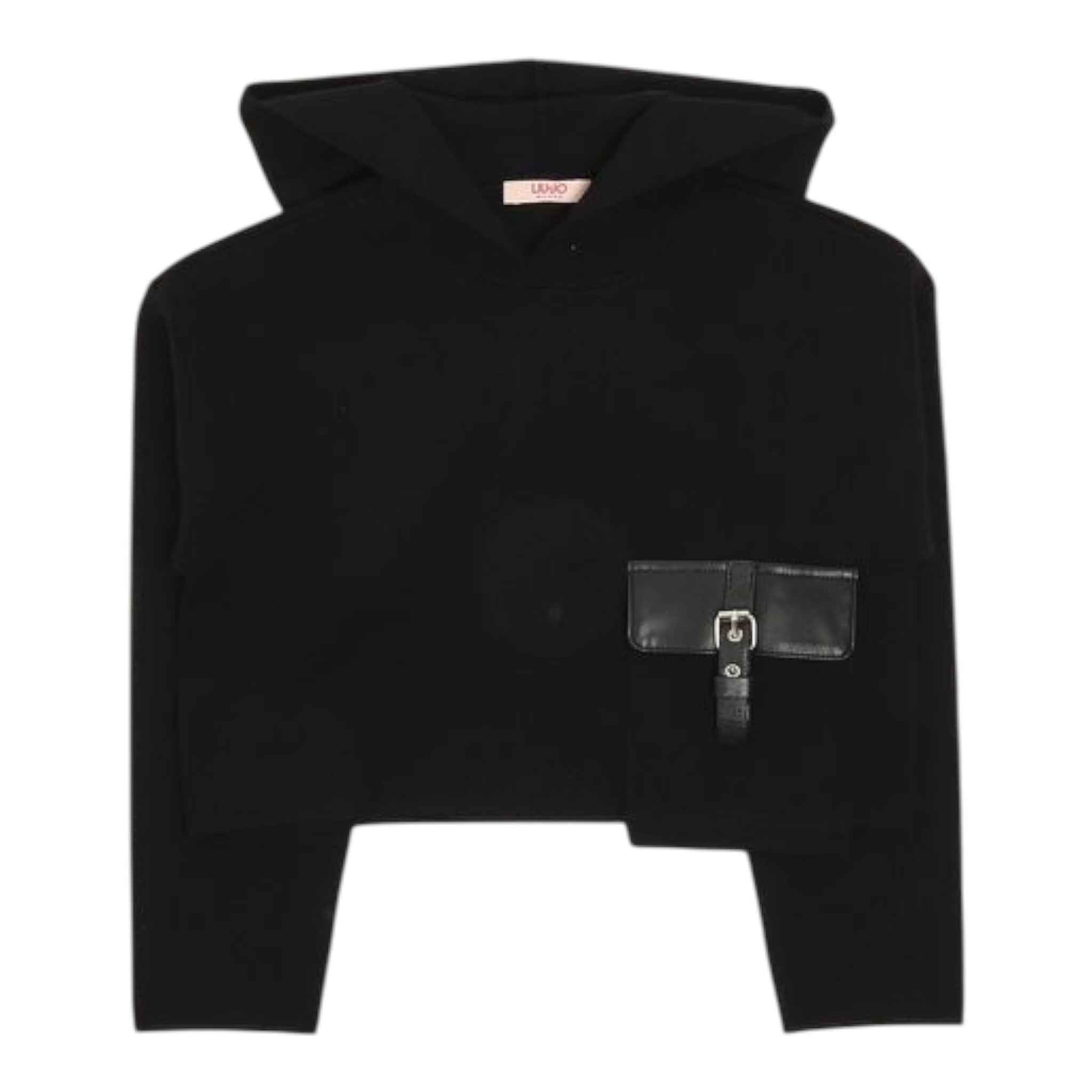 Liu Jo Maglia tinta unita con Cappuccio Nero per Bambina GF5085X NERO LIU JO 