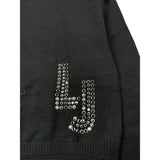 Liu Jo Maglia Girocollo tinta unita con Logo Nero per Bambina GF5089XXXX NERO LIU JO 