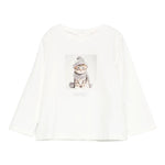 Liu Jo Shirt Girocollo tinta unita con Brillantini Panna per Neonata HF5026X PANNA LIU JO 