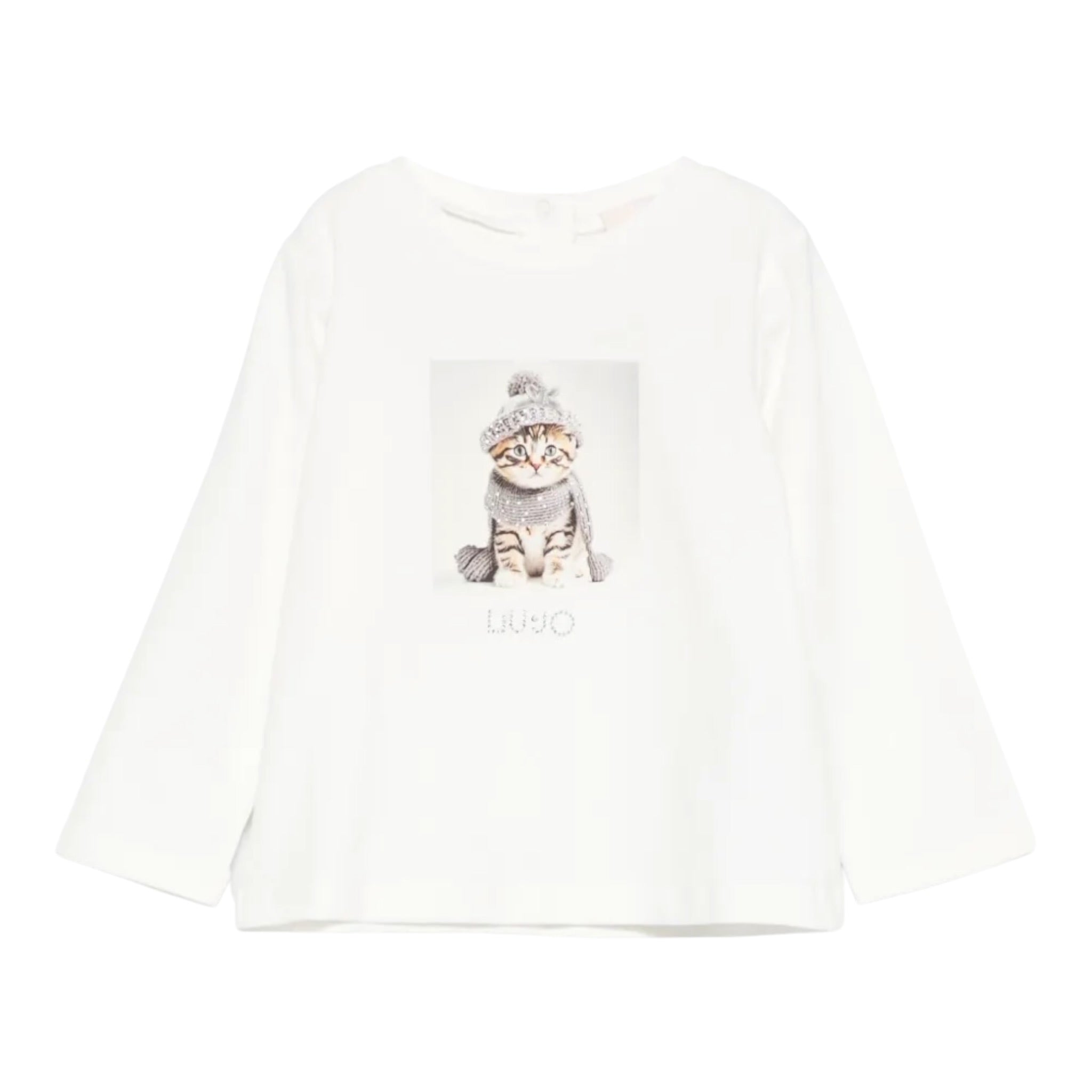 Liu Jo Shirt Girocollo tinta unita con Brillantini Panna per Neonata HF5026X PANNA LIU JO 