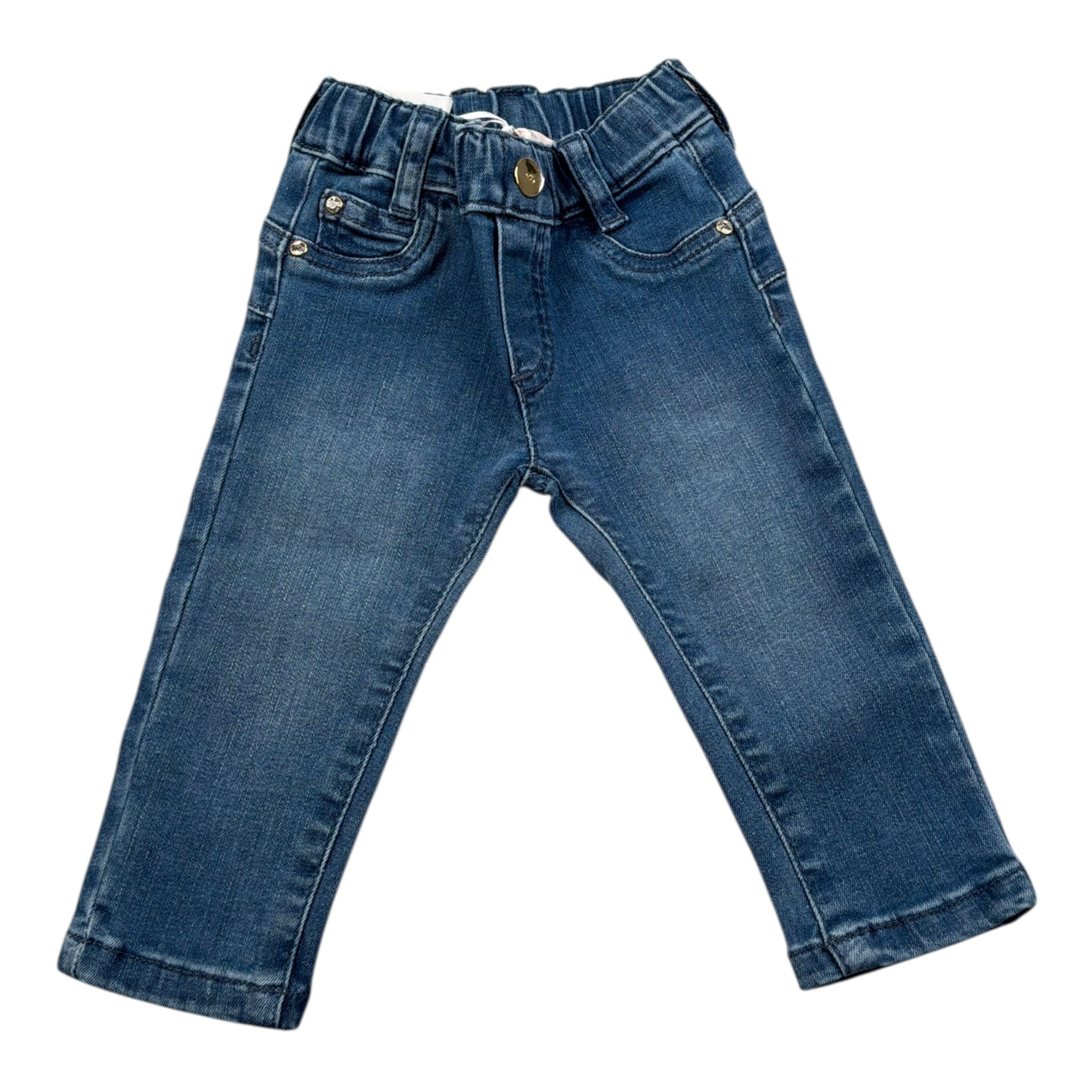 Liu Jo Jeans tinta unita con Elastico In Vita Blu per Neonata HF5031 BLU LIU JO 