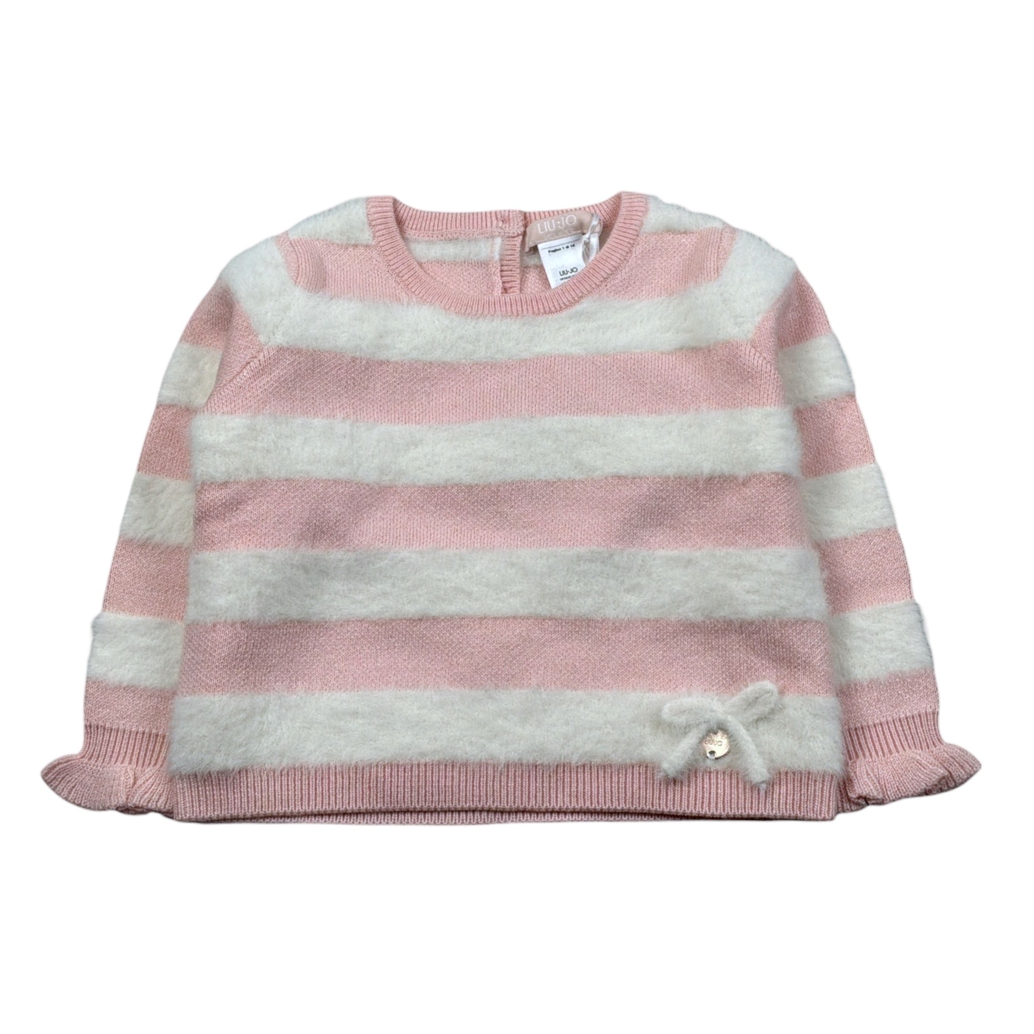 Liu Jo Maglia Girocollo Fantasia A Righe Rosa per Neonata HF5045MA ROSA LIU JO 