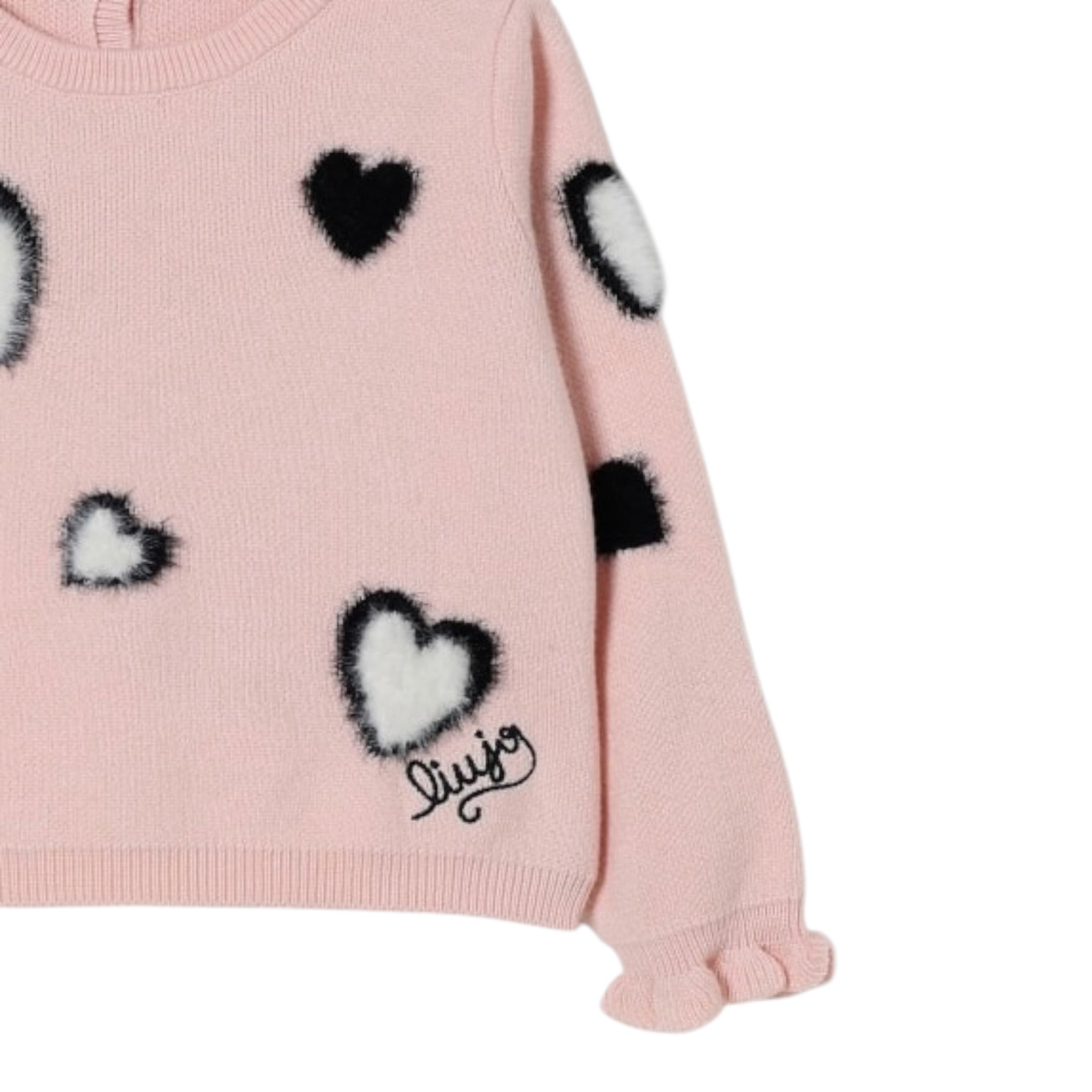 Liu Jo Maglia Girocollo tinta unita con Ricami Rosa per Neonata HF5045X ROSA LIU JO 