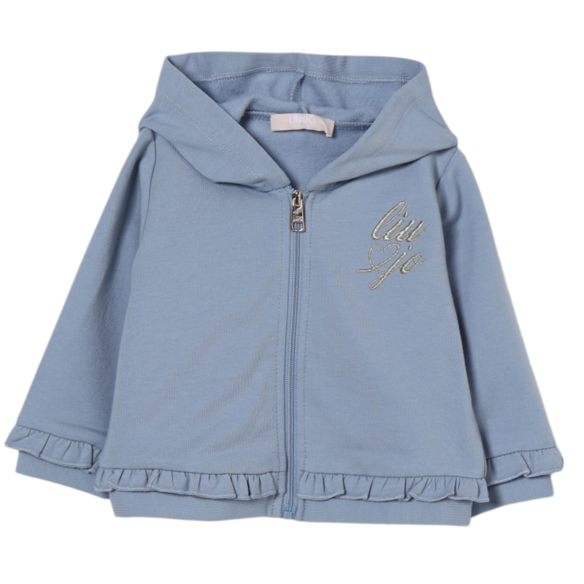 Liu Jo Felpa con Zip E Cappuccio tinta unita Azzurro per Neonata HF5063X AZZURRO LIU JO 