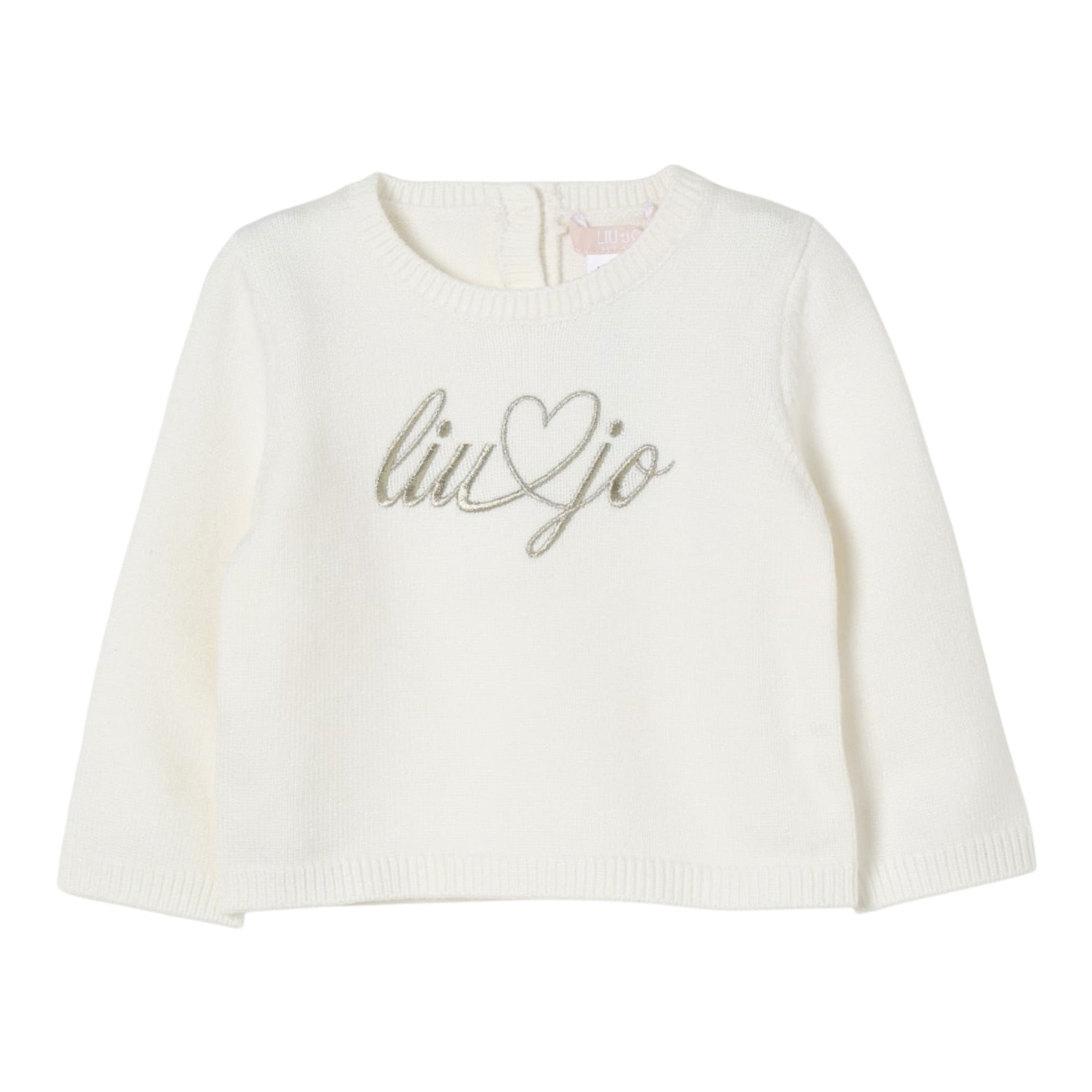 Liu Jo Maglia Girocollo tinta unita con Ricamo Logo Panna per Neonata HF5072 PANNA LIU JO 