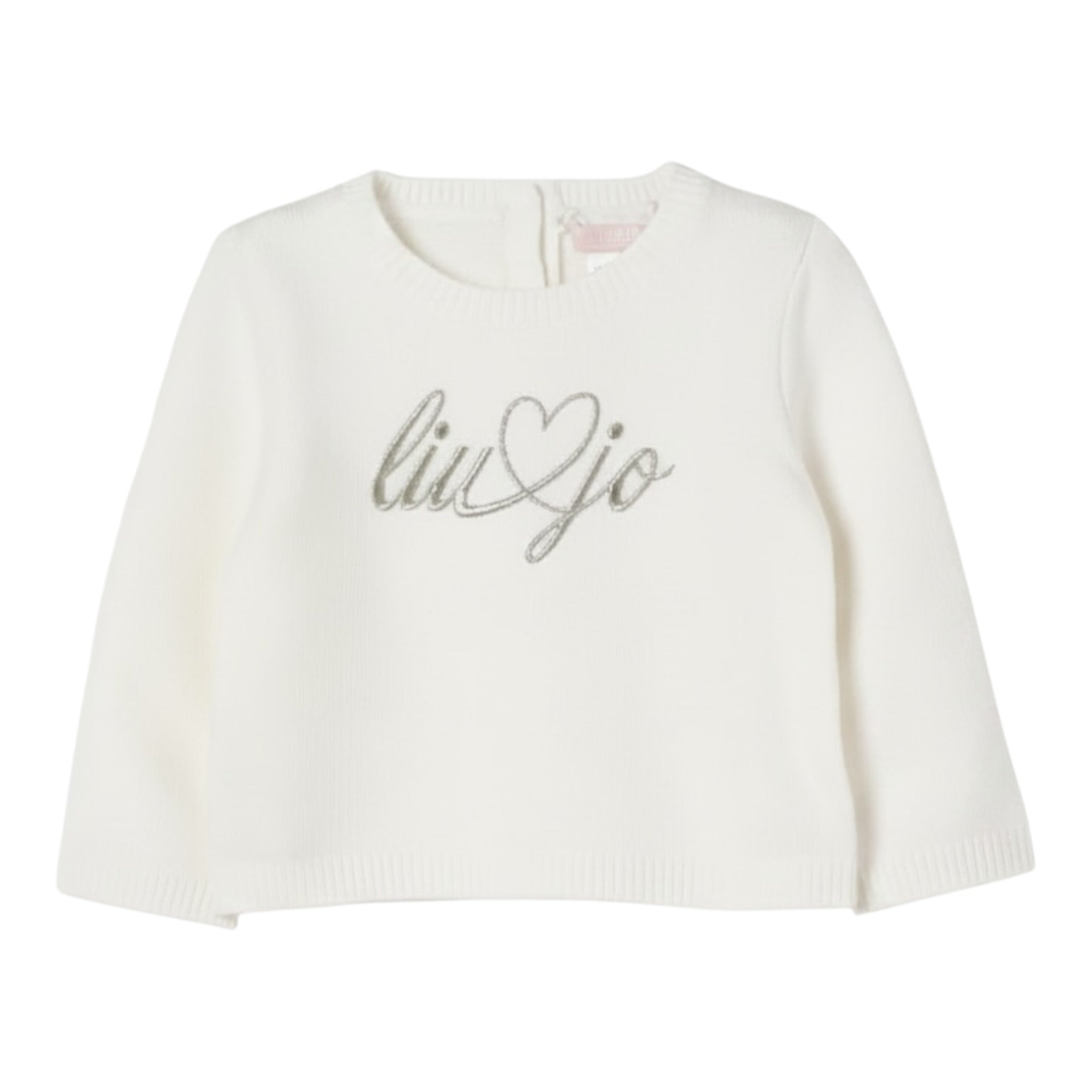 Liu Jo Maglia Girocollo tinta unita con Ricamo Logo Panna per Neonata HF5072X PANNA LIU JO 