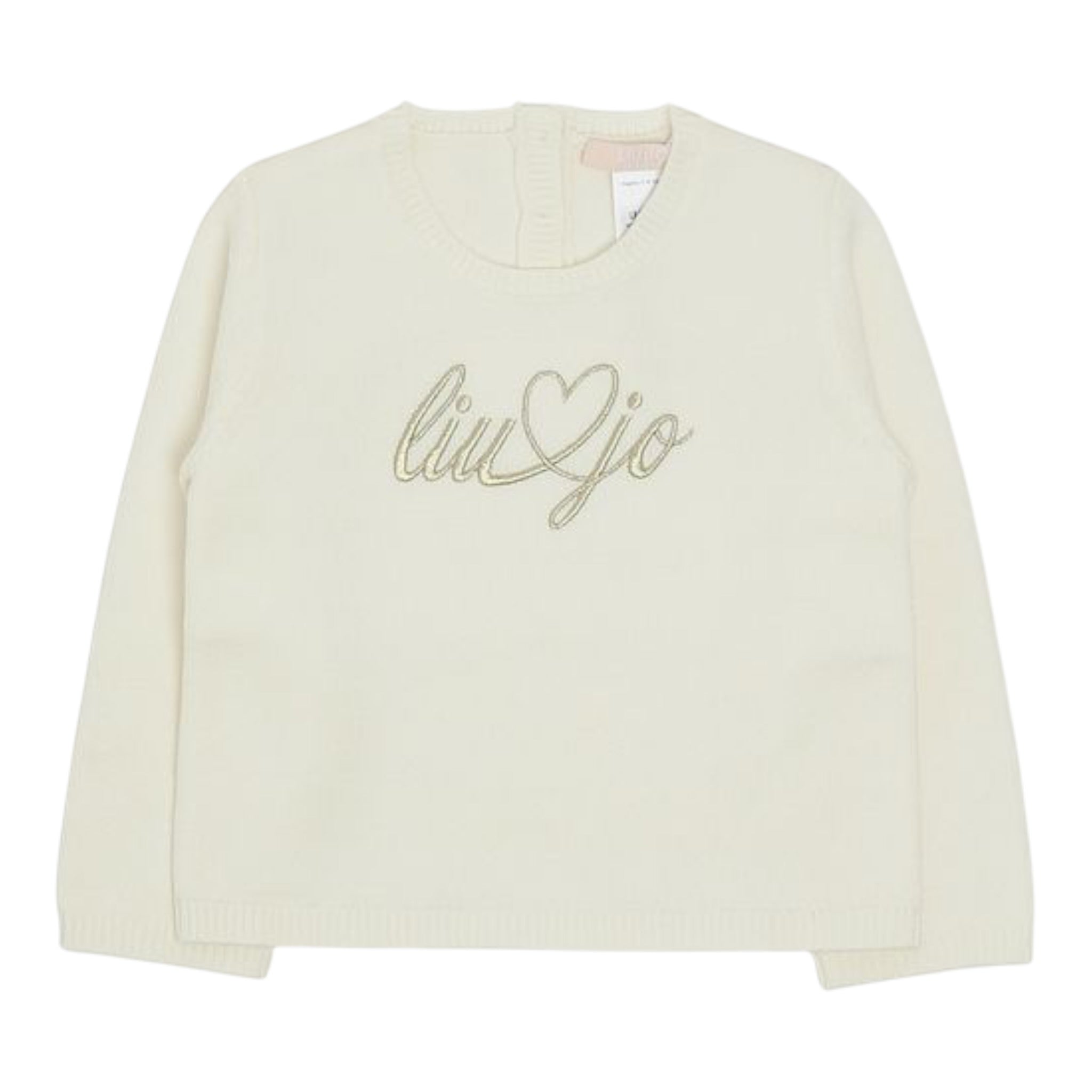 Liu Jo Maglia Girocollo tinta unita con Ricamo Logo Bianco per Neonata HF5072XXX BIANCO LIU JO 