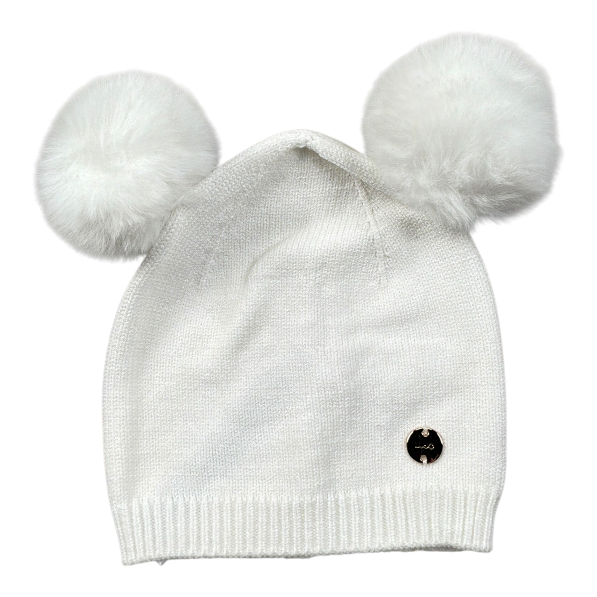 Liu Jo Cappello tinta unita con Pon Pon Bianco per Neonata HF5074 BIANCO LIU JO 