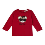 Liu Jo Shirt Girocollo tinta unita con Stampa Rosso per Neonata HF5078 ROSSO LIU JO 