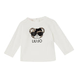 Liu Jo Shirt Girocollo tinta unita con Stampa Bianco per Neonata JF5078 BIANCO LIU JO 