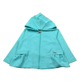 Liu Jo Felpa Xon Zip E Cappuccio tinta unita Verde Acqua per Neonata KA4109N VERDE ACQUA LIU JO 