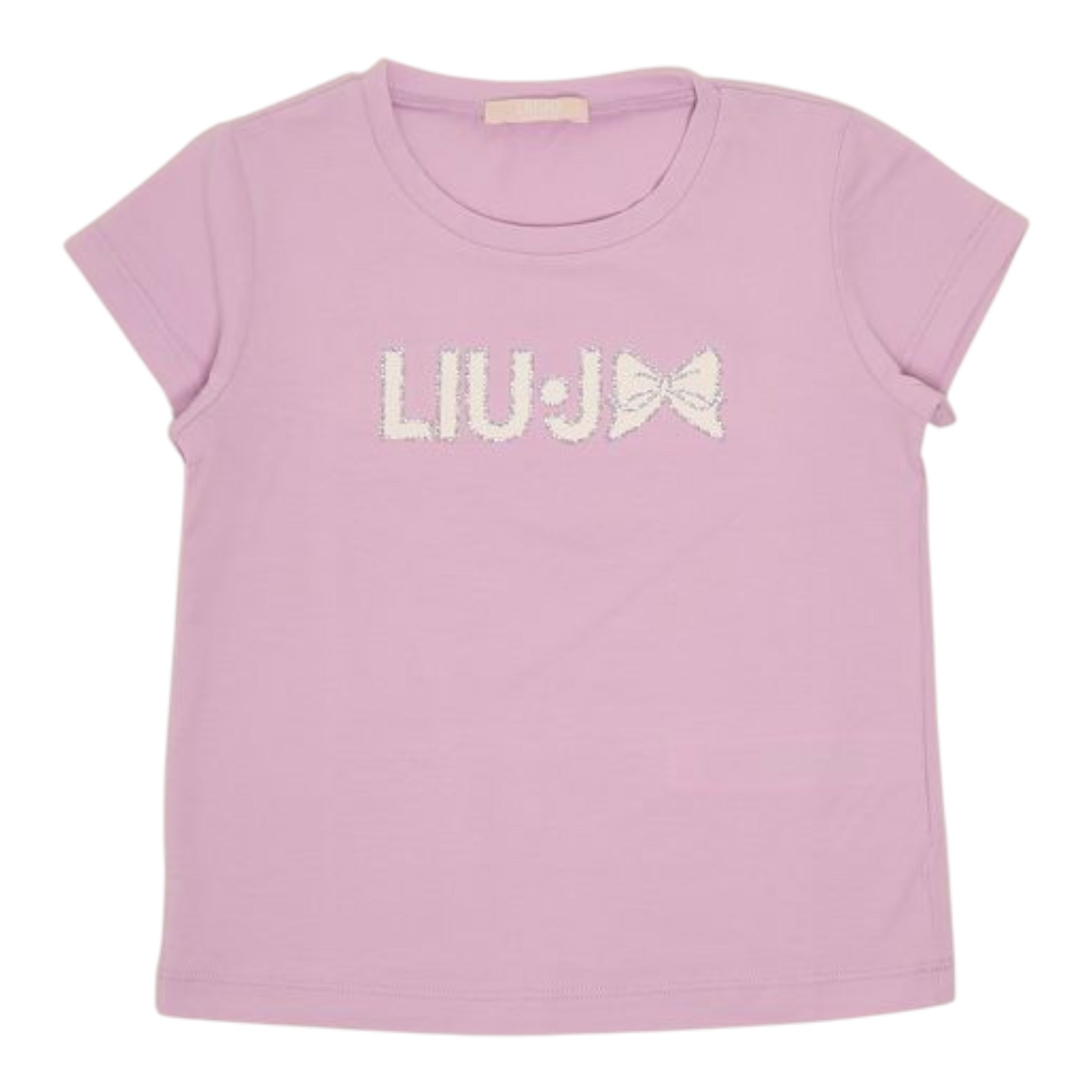 Liu Jo T-Shirt tinta unita con Stampa Rosa per Bambina KA5081 ROSA LIU JO 
