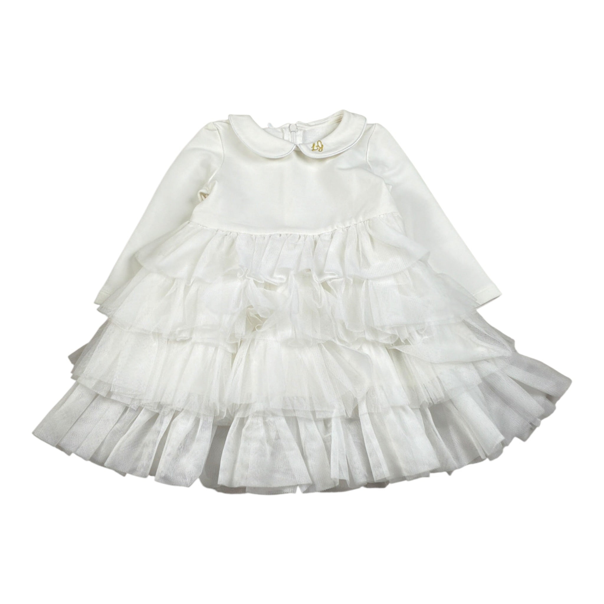 Liu Jo Abito tinta unita con Tulle Bianco per Neonata KF1029 BIANCO LIU JO 
